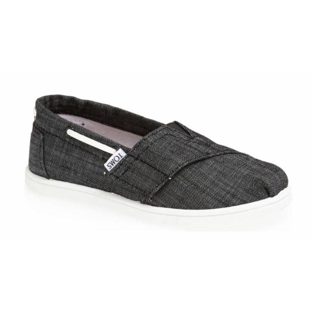 TOMS Classic Tiny - Bimini' Black Chambray Slip-On SIZE 10